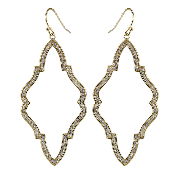Moroccan Earrings with Simulated Diamonds