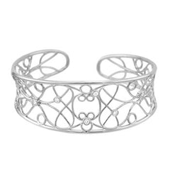 Sterling Silver Cuff Bracelet with Cubic Zirconia
