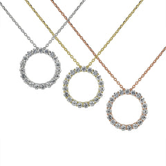 Circle of Life Eternity Necklace in Silver, Gold, and Rose Gold